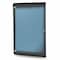 Ghent Enclosed Bulletin Board, 1 Door, Vinyl, Black Frame, 4 ft H x 2 ft W, Ocean SILH20475 - alternate 1
